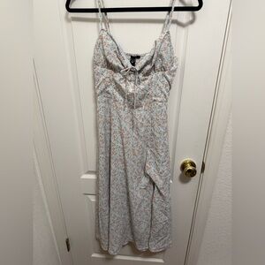 Windsor Light Blue and Orange Floral Maxi Dress